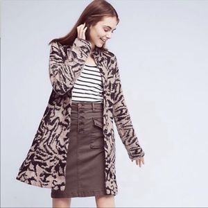 Anthropologie Field & Flower Jacquard Sweater Coat
